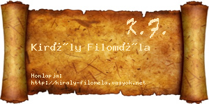 Király Filoméla névjegykártya